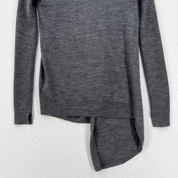 ALLSAINTS Drina Ribbed Cardigan Womens Small Heather Gray Merino Wool Zip - Picture 11 of 16